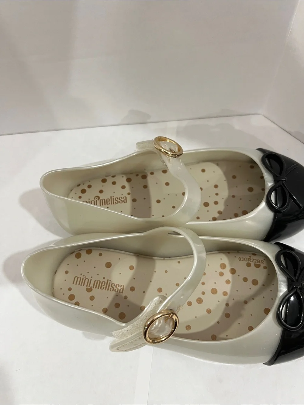 MINI MELISSA Little Girls Mini Sweet Love Cap Toe Mary Jane Size 10 Pearly White